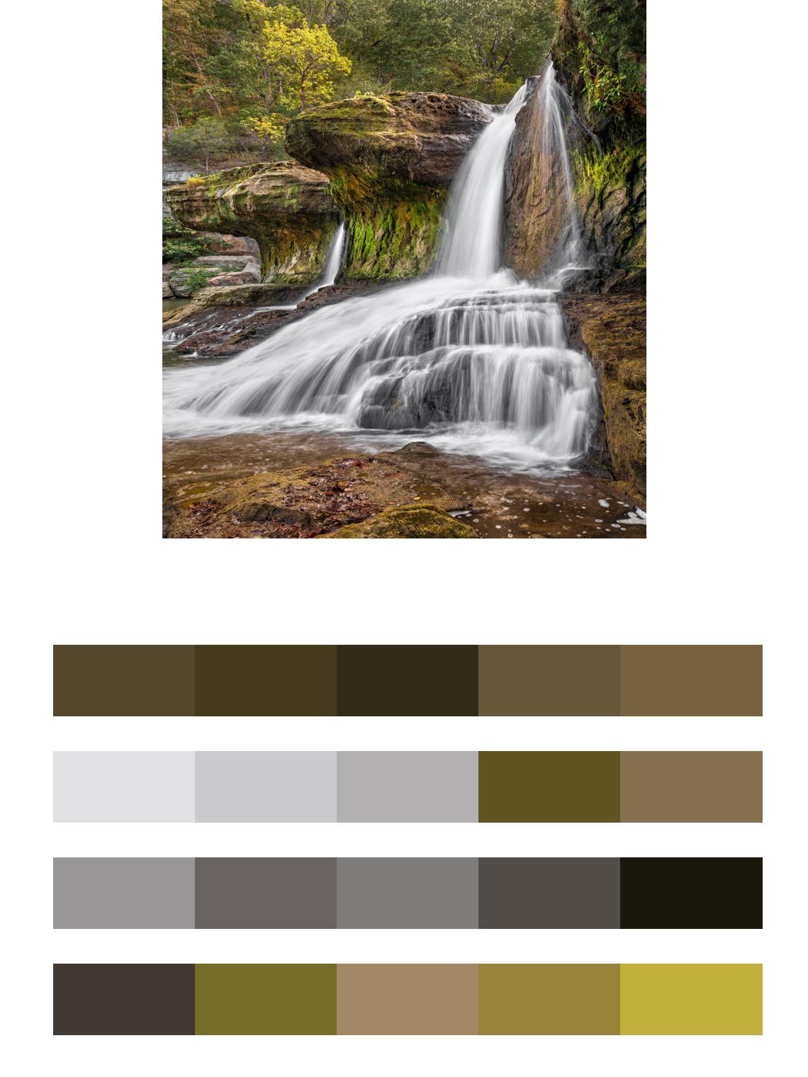 Водопад в округе Уэйн, Индиана цвета