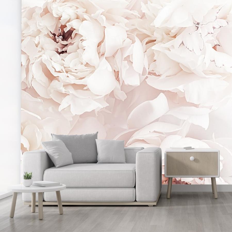 фотообои пионы пудровые 3д 9-2033