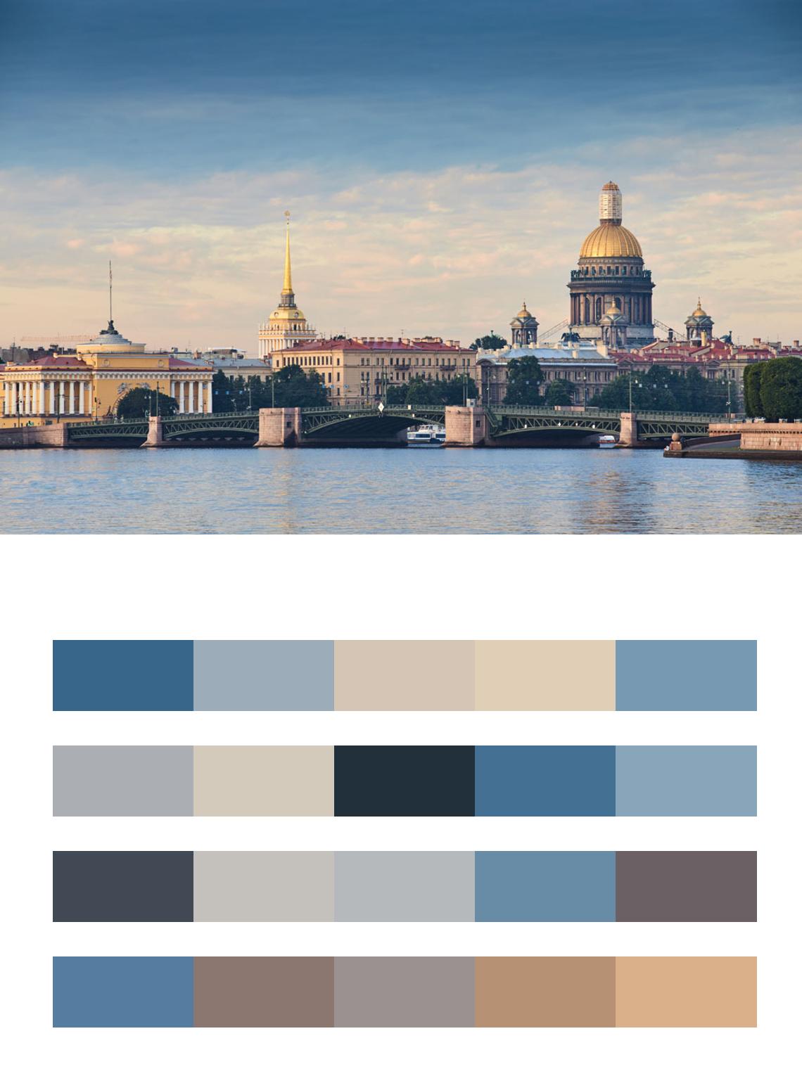 Панорама на Дворцовую площадь цвета