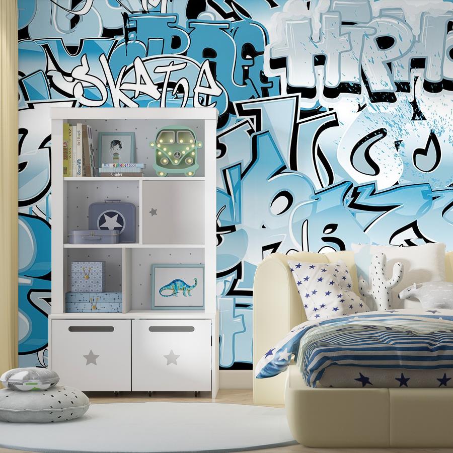 фотообои голубое граффити 12-1277 фотообои голубое граффити 12-1277