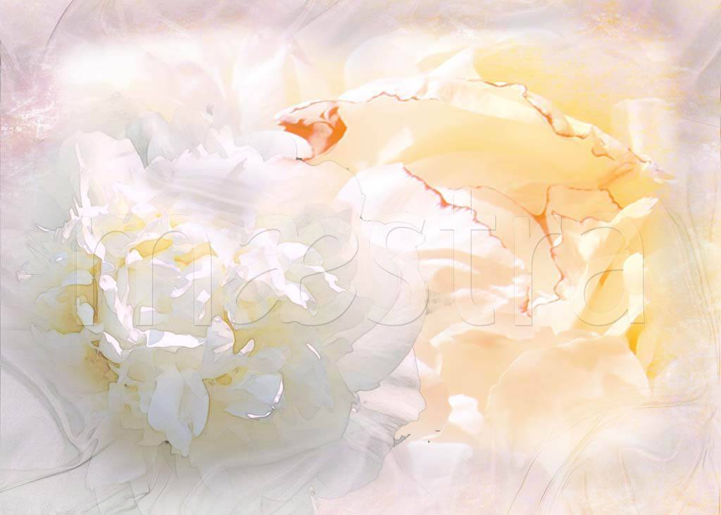 Фотообои Флюид арт цветочный золотой