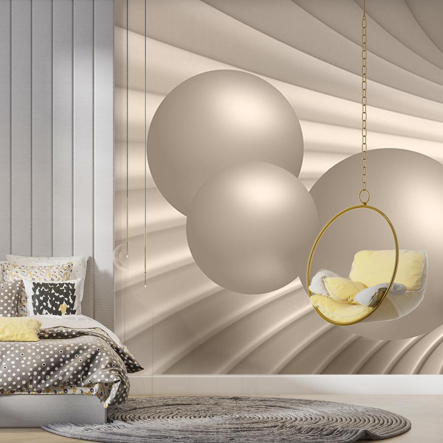 фотообои 3д шары золотые  в воронке 9-1849 фотообои 3д шары золотые  в воронке 9-1849