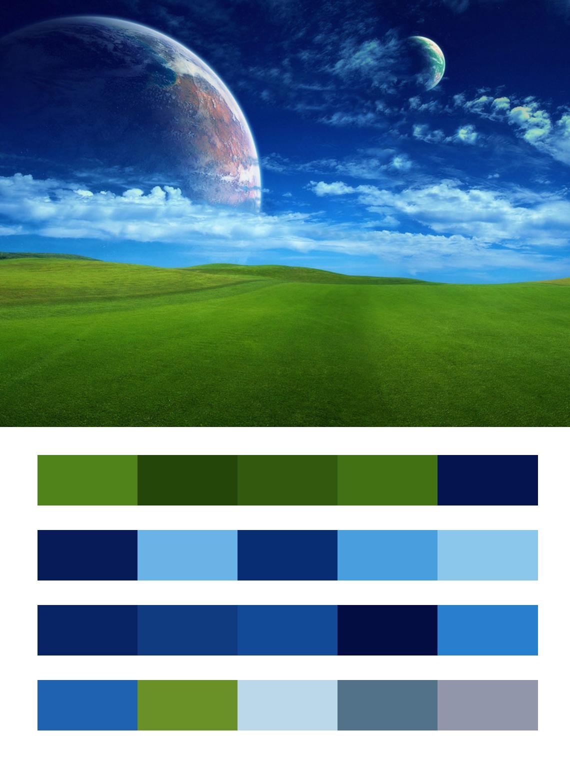 Планеты и поле цвета