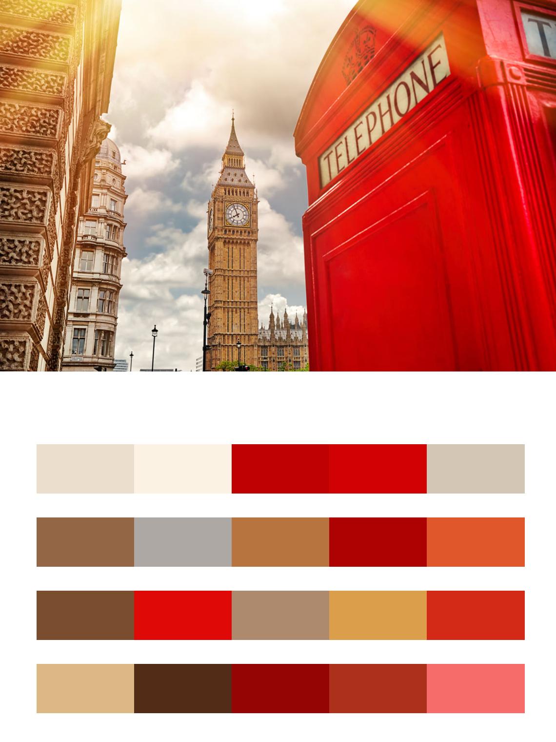 Телефонная будка величественного Лондона цвета