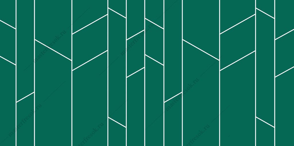 Фотообои Зеленая геометрическая стена