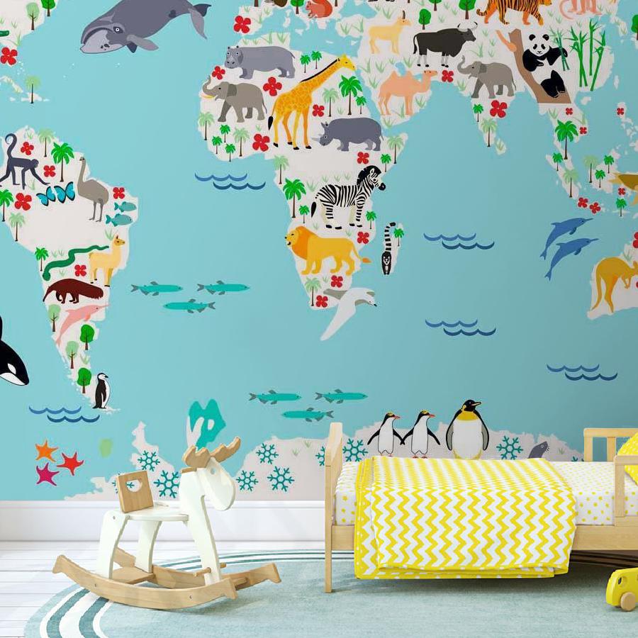 фотообои карта с животными 12-516 фотообои карта с животными 12-516