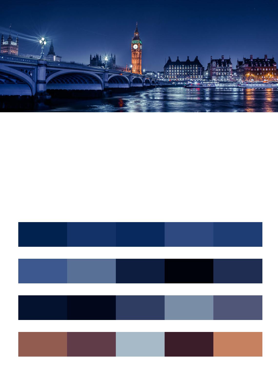 Лондон в темно синем цвете цвета