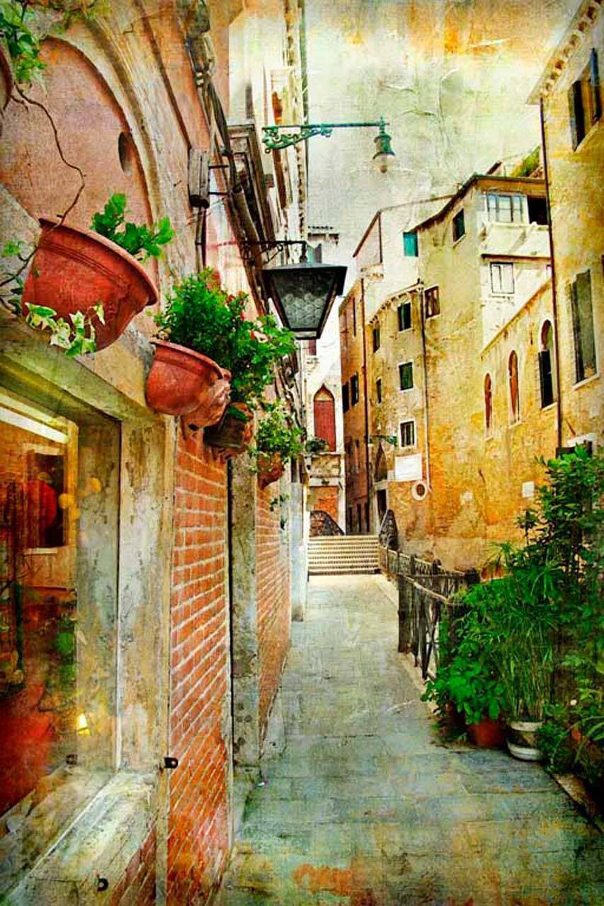 фотообои улочка с фонарями 11-028