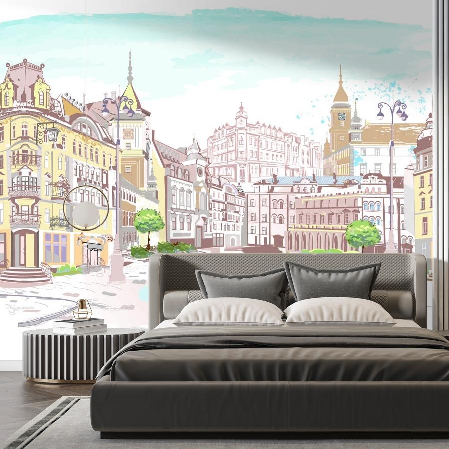 фотообои город рисунок 9-2043