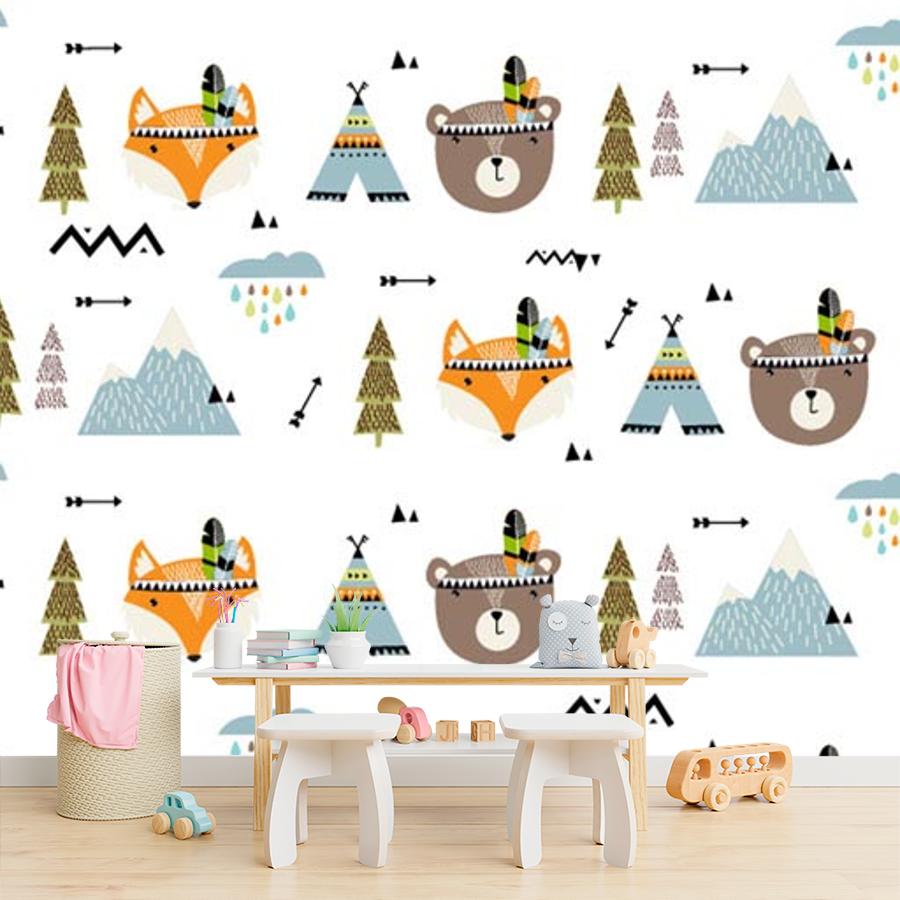 Фотообои и фотообои мишки и вигвамы 12-665